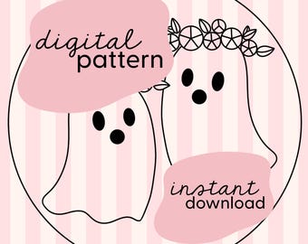 Halloween Ghost Embroidery Pattern / Cute Ghost Embroidery / Ghost embroidery PDF / Digital Embroidery Patter / PDF Embroidery Pattern