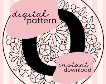 Letter 'O' embroidery pattern / PDF Digital download / Floral embroidery / Flower embroidery pattern PDF / Embroidery digital pattern