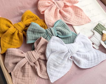 Personalised Bow Embroidery Kit / Hair Clip Embroidery Kit / Handmade Hair Bows / Embroidered Hair Bow Kit