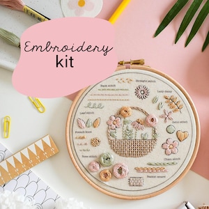 Kit de Bordado para Iniciantes em 10 Dias / Kit Completo de Bordado para Iniciantes / Kit de Bordado Pick and Stitch para Iniciantes / Kit para Aprender Bordado