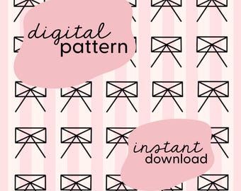 Cute bow embroidery digital pattern / Stick and stitch embroidery patches / Bow embroidery patches / Pick and stitch embroidery