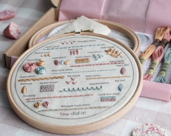 Stitch along Embroidery Kit / Complete Beginner Embroidery Kit / Pick and Stitch Embroidery Kit For Beginners