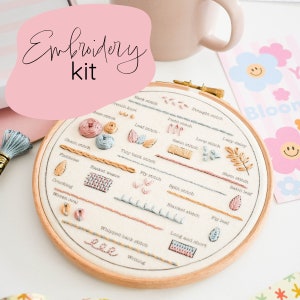 Stitch Along Embroidery Kit / Complete Beginner Embroidery Kit / Pick and Stitch Embroidery Kit For Beginners / Learn Embroidery Starter Kit