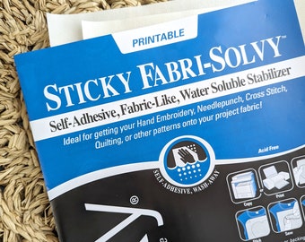 Sulky Sticky fabri solvy / Wateroplosbare stabilisator / Oplosbaar borduurpapier / Borduurpapier wegwassen / Plakken en naaien