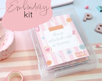 Mini Embroidery Starter Kit / Beginner Embroidery Kit / Pick and Stitch Embroidery Kit For Beginners / Learn Embroidery Starter Kit