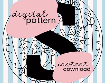 Letter 'S' jungle leaf embroidery pattern / Leaf embroidery pattern / Personalised initial embroidery pattern / Digital embroidery pattern