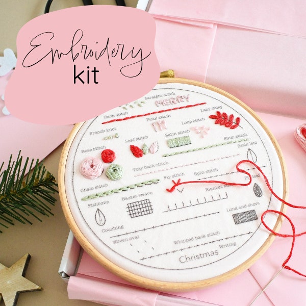 24 Day Embroidery Advent Calendar / 24 Days Of Stitchmas / Learn Embroidery Kit / Beginner Embroidery Kit / Beginner Embroidery Kit UK
