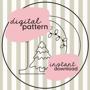 Patrón de bordado navideño de la letra 'D' / Patrón de bordado inicial personalizado / Patrón de bordado festivo en PDF / Bordado de la inicial D