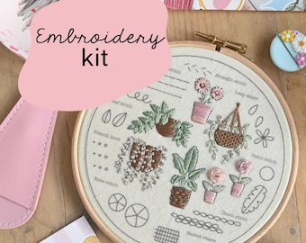 House Plant Beginner Embroidery Kit / Complete Beginner Embroidery Kit / Pick and Stitch Embroidery Kit For Beginners