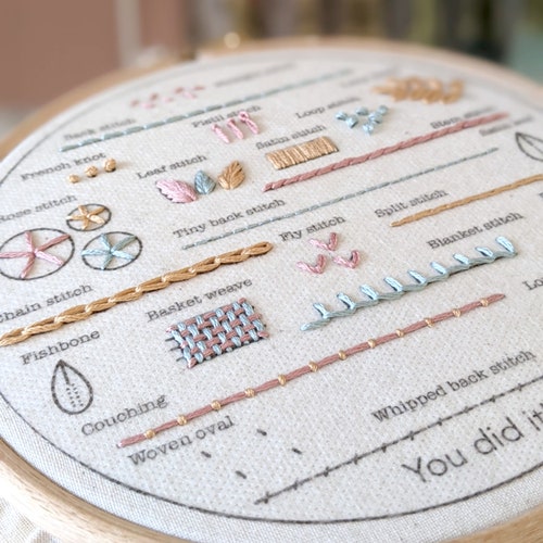 Stitch Along Embroidery Kit / Complete Beginner Embroidery Kit Etsy UK