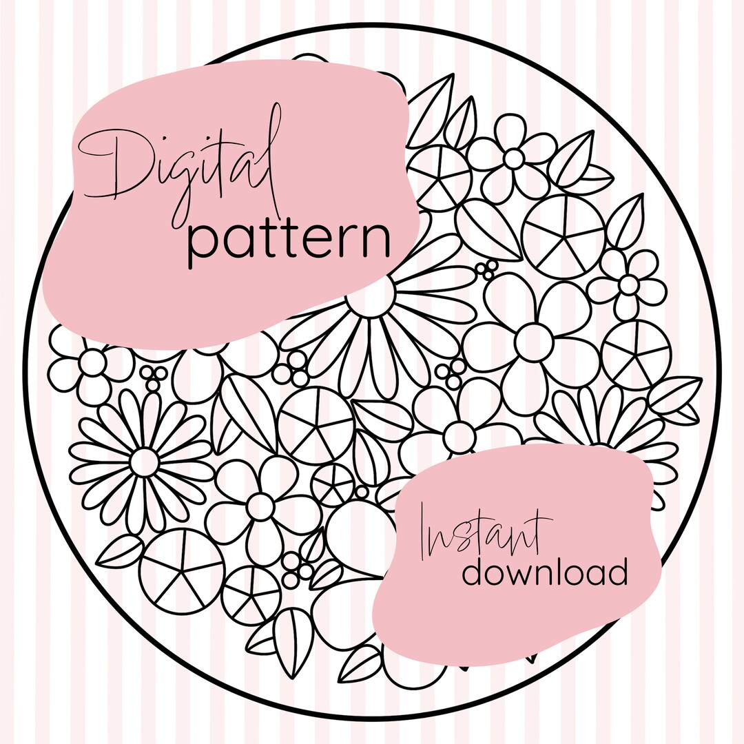Floral Embroidery Pattern / PDF Digital Download / Floral Embroidery ...
