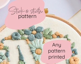 Water soluble dissolvable printed pattern / Sulky sticky fabri solvy printed pattern/ Pick and stitch printed pattern