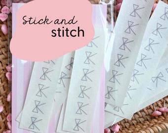 Little Bows Stick and Stitch Embroidery Patches / Cuff embroidery patches / Clothing embroidery patches / Sulky stick and stitch patches
