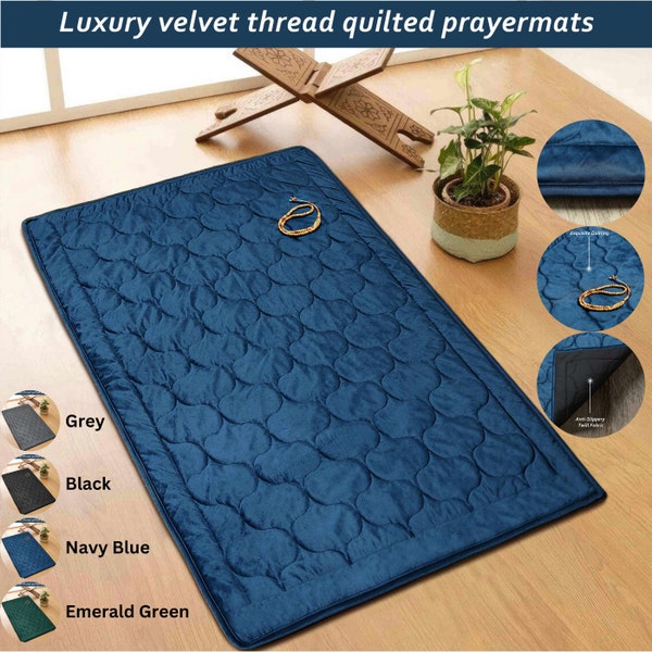 Prayer Rug Velvet Prayer Mat Padded Prayer Mat Soft Prayer Rug Thick Prayer Mat Eid Gifts Ramadan Gift Janamaz  Islamic Muslim Gift Set