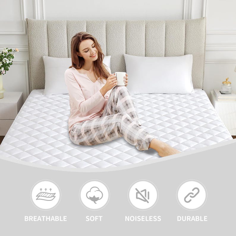 Microfiber Quilted Fitted Mattress Protector Double Mattress Protector