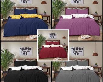 Soft Duvet Cover Set Reversible Duvet Set 100% Microfiber 4-Piece Duvet Cover Bed Sheets Single Duvet Set Queen Duvet Cover Duvet Coverlet