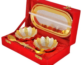 100 Pcs Gold Silver Plated Bowl Set, Indian Wedding Gift, Decorative Bowls, German Silver Bowl Set, Wedding Favors,Wedding Gift,Return Gifts