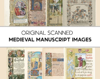Medieval Manuscript Scanned Images: High-Resolution Digital Paper (Digital Download)