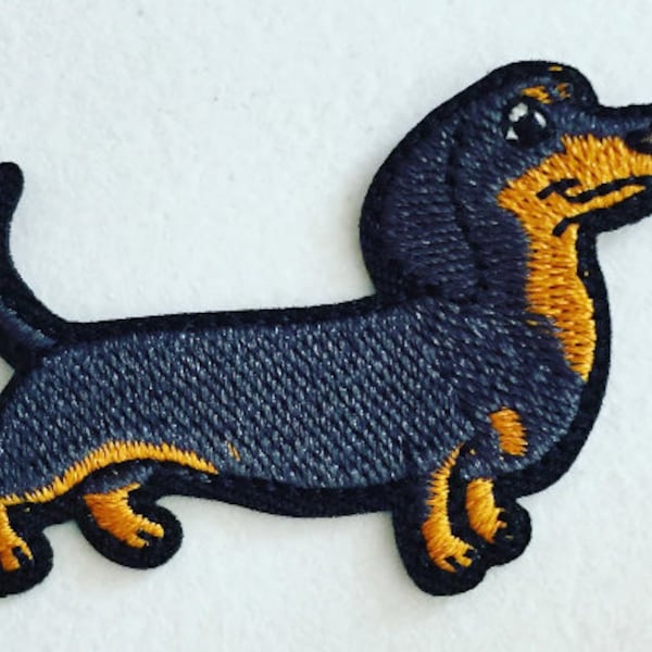 Dachshund, Sausage dog, Iron-on,cute, embroidered Patch - versatile crafting supply for crafting uses