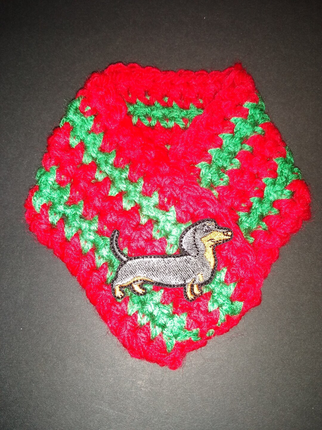 Festive 'santa's Elf' Miniature Sausage Dog Scarf Etsy