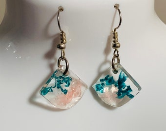 UV Reactive Earrings Fan Shaped - Small - Recycled Materials