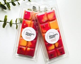 Autumn Leaves Wax Melts, Highly Scented Soy Snap Bar, Vegan Friendly