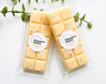 Vanilla Bean Noel Wax Melts: Strong Scented Vegan Soy Snap Bars