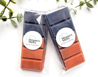 Ombre Leather Wax Melts, Vegan Soy Snap Bar, Home Fragrance