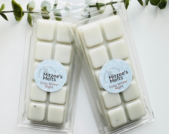 Cosy Winter Night Wax Melts: Strong Scented Vegan Soy Snap Bars