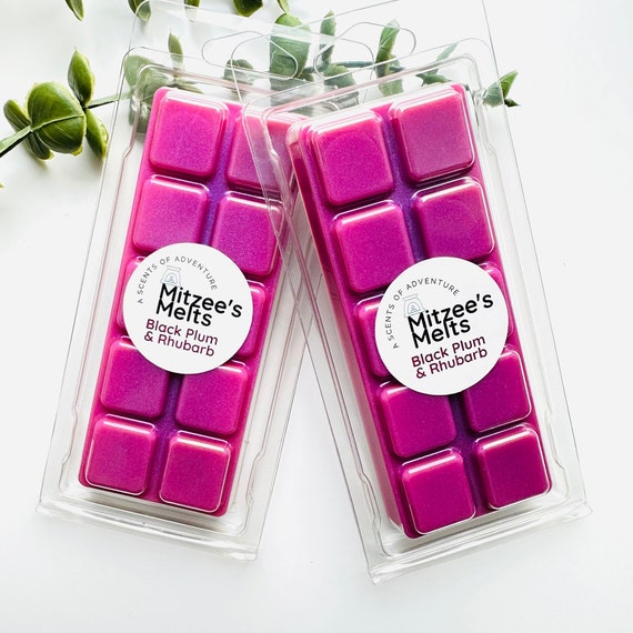 BLACK PLUM & RHUBARB Fruity Soy Wax Snap Bar, Highly Scented Home Fragrance, Vegan Wax Melt Gift