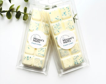 FRESH LINEN Wax Melts,Snap Bar,Soy Wax,Eco friendly,Strong scented,highly fragranced,Gifts,Candles,vegan,Home,Melts