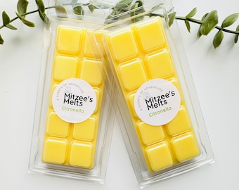 Citronella Soy Wax Melts, Strong Scented Snap Bar
