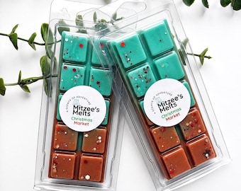 CHRISTMAS MARKET Wax Melts: Highly Scented Vegan Soy Snap Bars