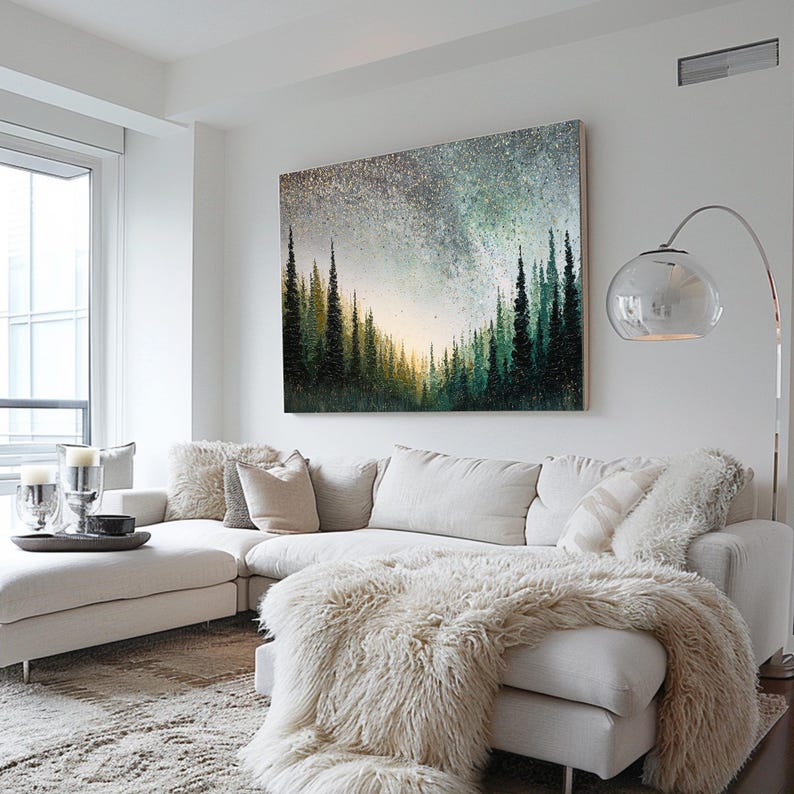 Original Lush Green Forest Oil Painting on Canvas Textured Canvas Art ...