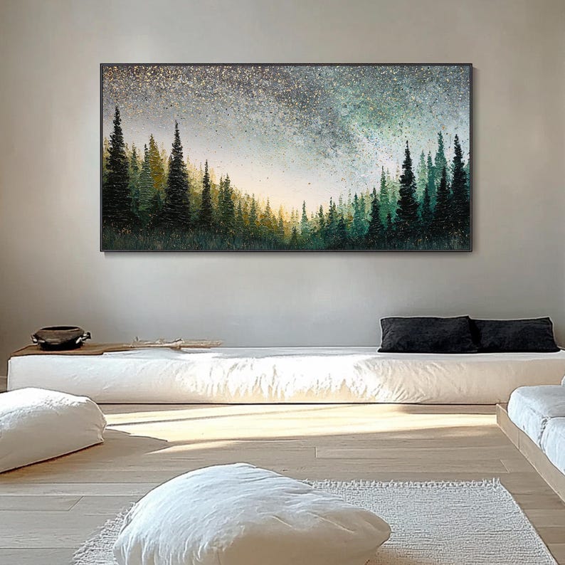 Original Lush Green Forest Oil Painting on Canvas Textured Canvas Art ...