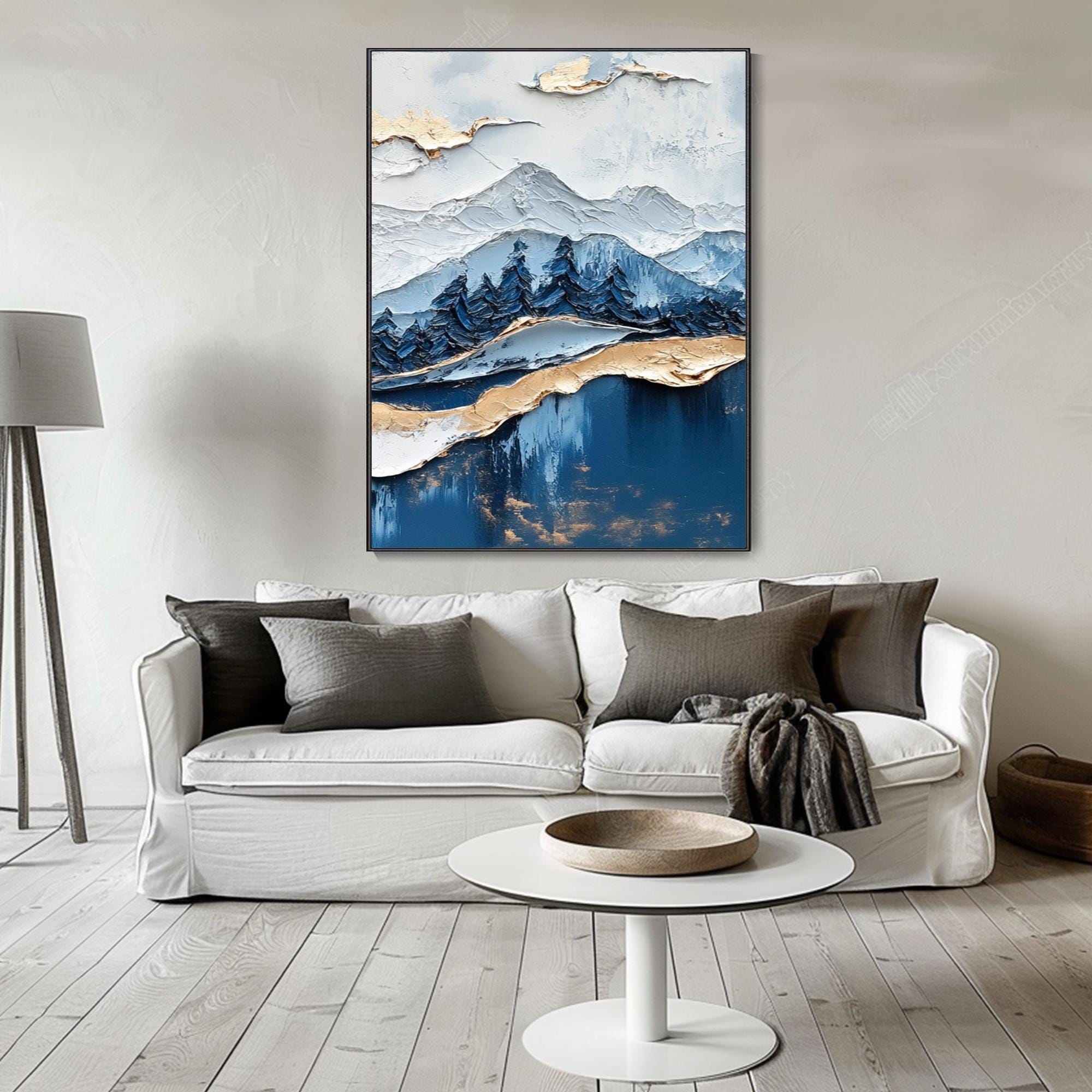 Original 3D Texture Wall Art Canvas Mountain Painting Custom Landscape ...