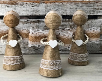 Ángeles de arpillera para Belén / Colección Belén / Navidad