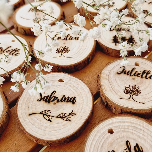 Marque el lugar del bautismo de la boda del cumpleaños del partido del tronco de madera