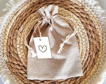 Natural burlap pouch