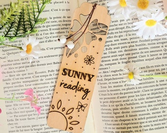Sunny reading spring summer floral bookmarks