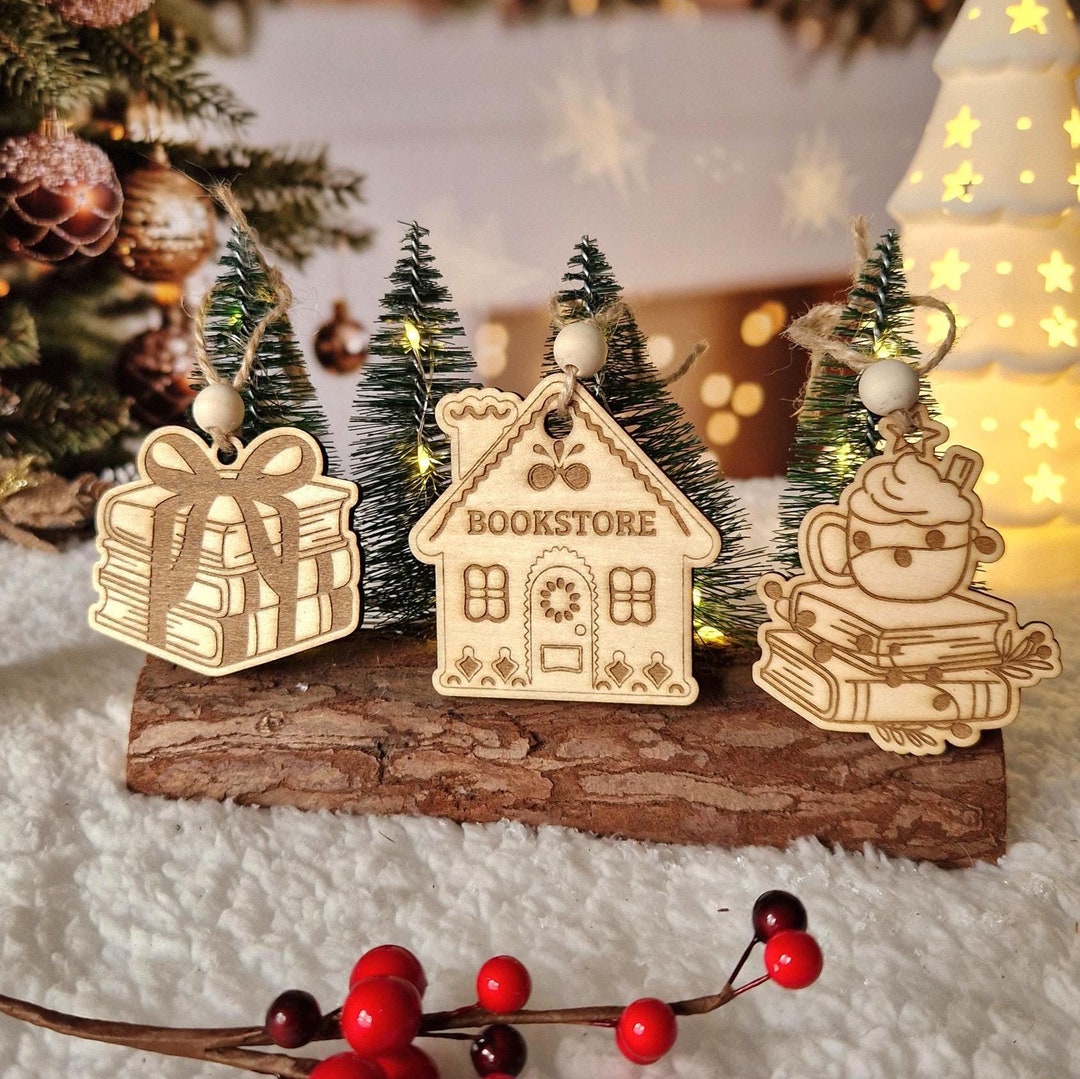 Décoration De Sapin De Noël En Forme De Livre - Livres Empilés