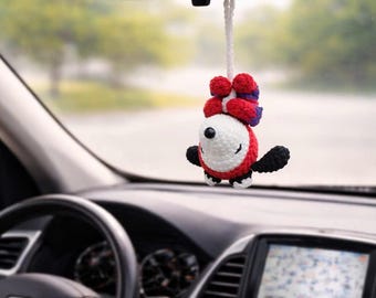 Crocheted Spider Hero Dog Car Charm, Hanging Keychain Decoration