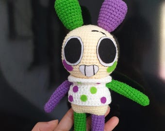 Conejito de peluche de ganchillo hecho a mano, Looey Dandy's World, 8 pulgadas