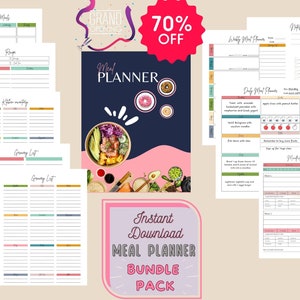 Printable Menu Daily Weekly Menu Planner Template. Grocery List ...