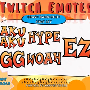 クラッシュフォントセット デジタルアート/Twitch/Discord/Youtube用エモート