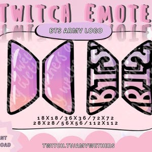 BTS ARMY Logo Twitch Emote, KPop Pastel Design (Digital Download)