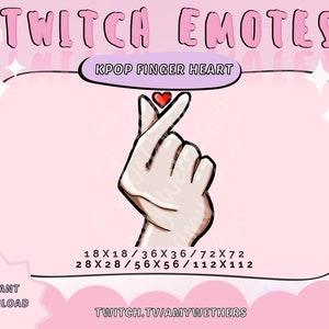 Cute Korean Finger Heart Emote for Twitch/Discord/Youtube