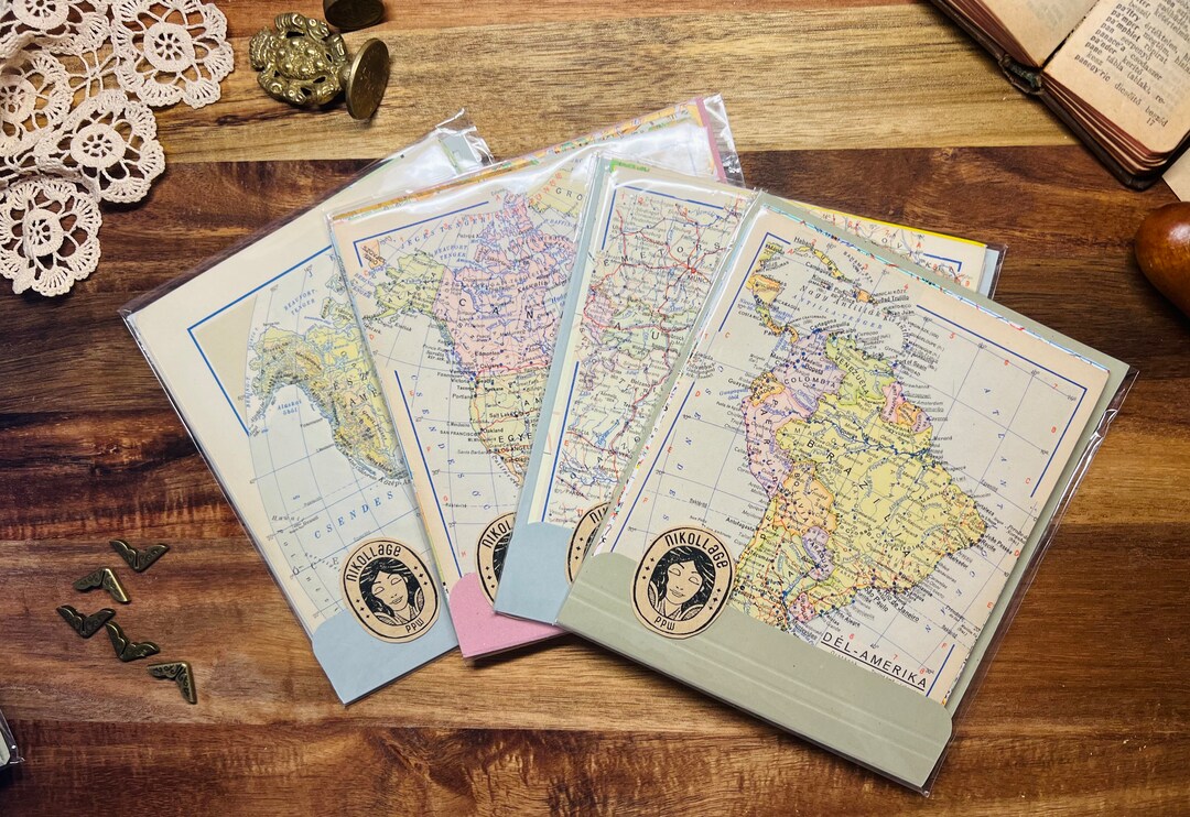 20 Sheets of Vintage and Antique Map Etsy