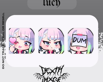 Cute Aesthetic Lucy Cyberpunk Emotes - Twitch | Discord Emotes Pack (3)