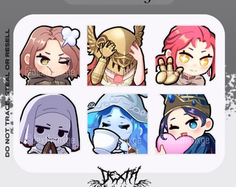 Elden Ring Emotes - Twitch | Discord Emotes Pack (6) || Cute Aesthetic Kawaii